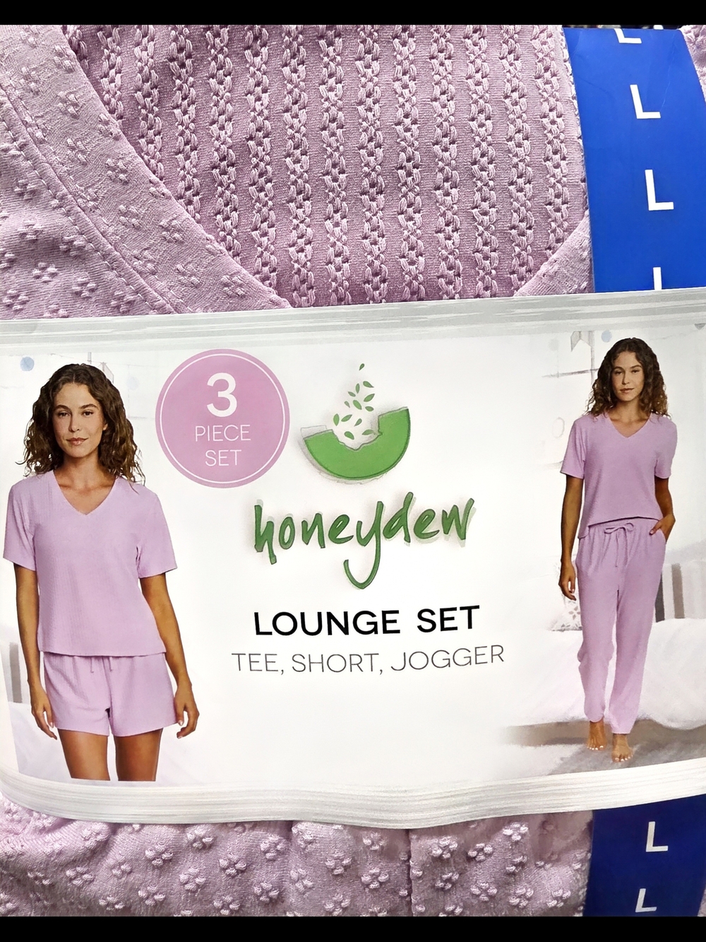 Honeydew Intimates Women's 3-Piece Lavender Lounge Set - Tee, Short & Jogger